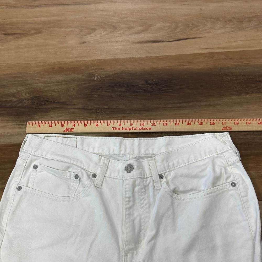 Levi's 514 Straight Leg Jeans W34 L32 White Denim Stretch Pants Modern - Picture 4 of 9